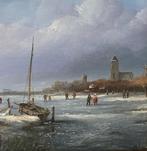 Schilderij winterlandschap. Thomas Heesakkers op paneel., Antiek en Kunst, Kunst | Schilderijen | Klassiek, Ophalen of Verzenden