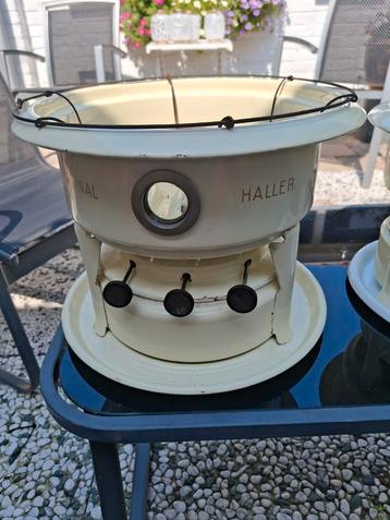 Vintage Haller Emaille Oliestel Warmhoudplaat beschikbaar voor biedingen