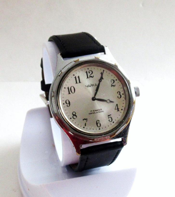 CHAIKA Vintage mechanisch horloge van de jaren 90, Sieraden, Tassen en Uiterlijk, Horloges | Heren, Gebruikt, Overige merken, Leer