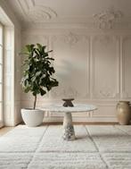 Calacatta marmeren eettafel, in de stijl van Mangiarotti, Wit, Overige typen, Ophalen of Verzenden, Zo goed als nieuw