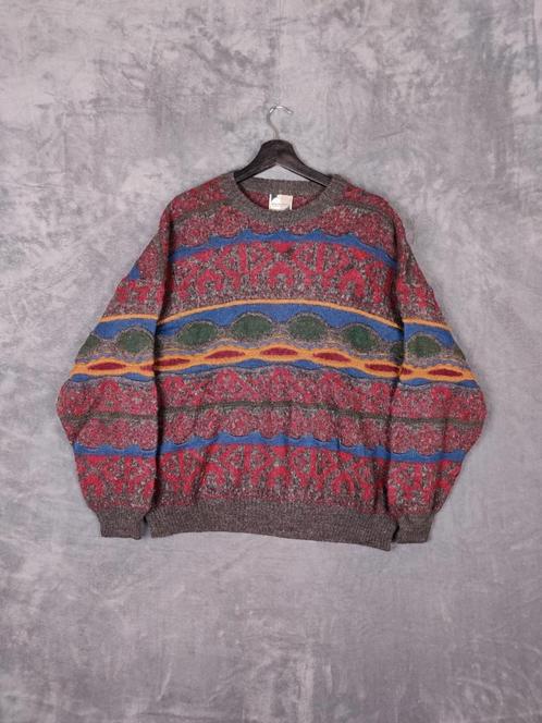Vintage Knit Trui 56 XL Coogi Style 3D Wol Sweater Giramondo, Kleding | Heren, Truien en Vesten, Zo goed als nieuw, Maat 56/58 (XL)