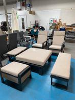 Loungeset aluminium met verstelbare stoelen en bankjes, Tuin en Terras, Tuinwanddecoratie, Nieuw, Ophalen