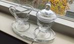 melkkan en suikerpot plateau barok glas victoriaans versierd, Ophalen of Verzenden, Zo goed als nieuw, Overige materialen, Glas of Glazen