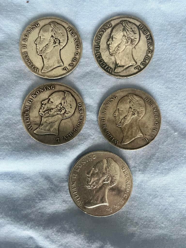 10 Zilveren Rijksdaalders 1847/1848 Willem II, Postzegels en Munten, Munten | Nederland, Zilver, Losse munt, Koning Willem II