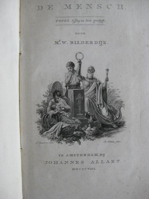 Mr.W.Bilderdijk, De Mensch, Popes Essaij on Men gevolgd 1808, Antiek en Kunst, Antiek | Boeken en Bijbels, Ophalen of Verzenden