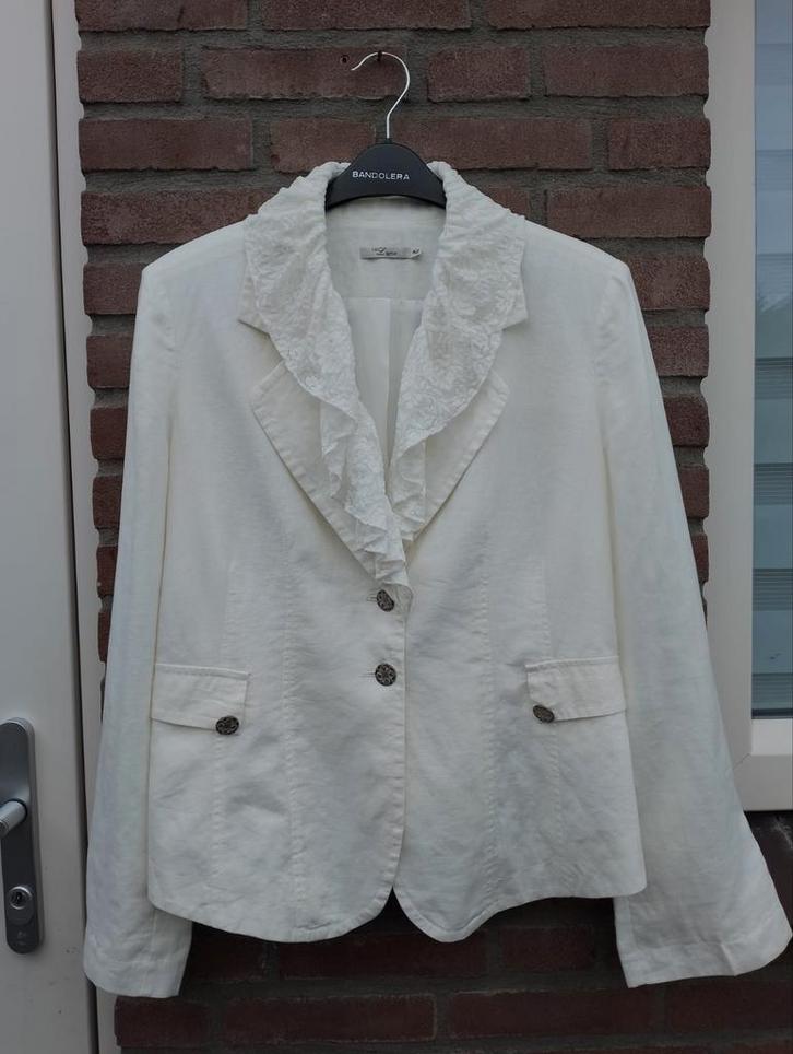 Aparte model mooi jasje van La Ligna, 42 wit, Kleding | Dames, Jasjes, Kostuums en Pakken, Zo goed als nieuw, Jasje, Maat 42/44 (L)
