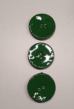 3 geëmailleerde  kokos knopen donkergroen, Ophalen of Verzenden, Nieuw, Knoop of Knopen