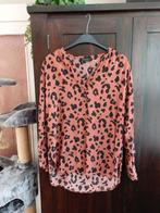 Blouse zwart met bruin .achterkant valt langer, Ophalen of Verzenden, Zo goed als nieuw, Maat 46/48 (XL) of groter, Zwart