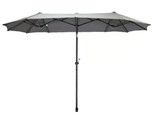 Dubbele twin parasol optimale bescherming 3 x 1.5 meter, Tuin en Terras, Parasols, Nieuw, Stokparasol, 3 tot 4 meter, Kantelbaar