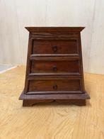 Vintage Houten Kastje met 3 Laden, Huis en Inrichting, Ophalen, Minder dan 50 cm, Gebruikt, Minder dan 25 cm