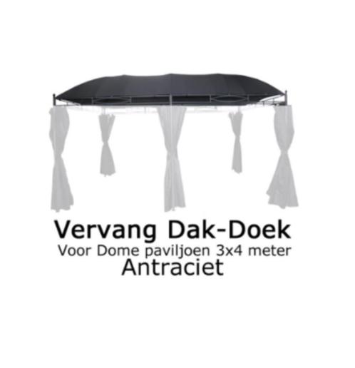 Dome 3x4m antraciet Reserve Dak-doek, Tuin en Terras, Partytenten, Nieuw, Paviljoen, Minder dan 5 meter, 4 tot 6 meter, Ophalen of Verzenden