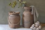 Grote oude houten Himachal pot / Nepalese kruik XL, Ophalen, Overige materialen, Gebruikt, Overige kleuren
