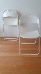 Ikea Kinno metalen klapstoelen, wit, Huis en Inrichting, Stoelen, Ophalen, Gebruikt, Wit, Twee