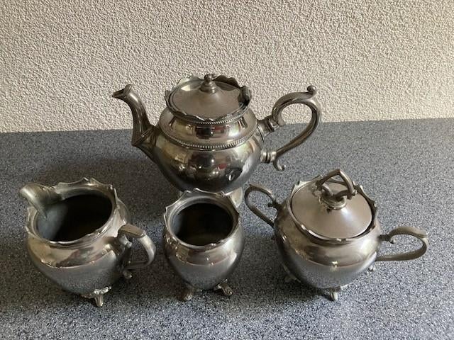 antieke koffieset 4  delig gemerkt, Ophalen of Verzenden