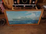Oud schilderij schip ss Rotterdam, Antiek en Kunst, Ophalen