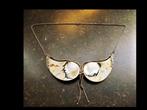 Zilveren Collier met Bijzonder Parelmoer Vlinder!, Sieraden, Tassen en Uiterlijk, Antieke sieraden, Verzenden, Zilver, Ketting