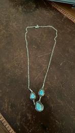 925 Zilveren ketting antiek met edelstenen, Ophalen of Verzenden, Zo goed als nieuw, Zilver