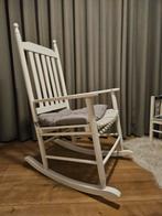 Witte Schommelstoel met Kussen, Huis en Inrichting, Stoelen, Ophalen of Verzenden, Zo goed als nieuw, Wit, Eén
