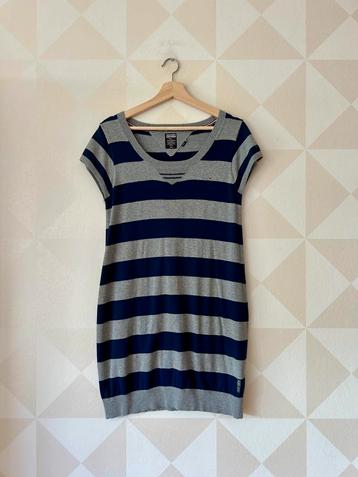 Tommy Hilfiger polo jurk grijs blauw streep M/38 beschikbaar voor biedingen