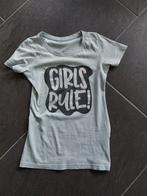 Lichtgroen t-shirt girl rules maat 146/152, Ophalen of Verzenden, Gebruikt, Meisje, Shirt of Longsleeve