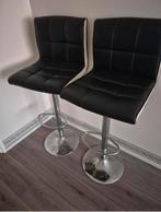 Set van 2 zwarte barkrukken, Ophalen, Gebruikt, 60 tot 90 cm, In hoogte verstelbaar