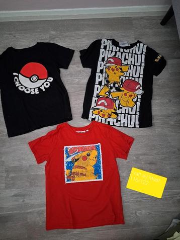 3 pokemon pikachu t shirts