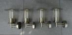 4 RVS buitenlampen c.q. wandlampen voor tuin, Ophalen, Gebruikt, Wandlamp, Netvoeding