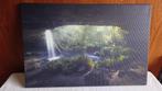 Print op canvas van jungle, grot met waterval, 60 bij 40 cm, Ophalen of Verzenden, Minder dan 50 cm, 50 tot 75 cm, Print
