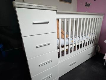 Combi Commode Ledikant - memphis wit grijs beschikbaar voor biedingen