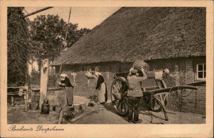 Brabants Dorpsleven huis met kruizen Rembrandt No. 1, Verzamelen, Ansichtkaarten | Nederland, Ongelopen, Noord-Brabant, Voor 1920