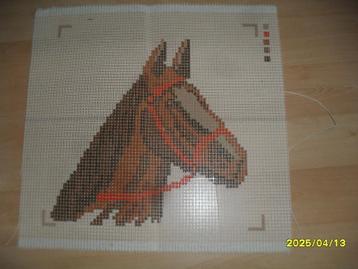 NIEUW Voorbedrukt stramien Paardenhoofd. Verkoop DMC Garens beschikbaar voor biedingen