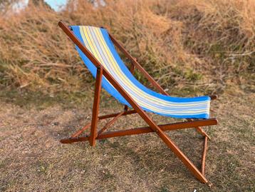 Retro vintage houten strandstoel | midcentury beschikbaar voor biedingen