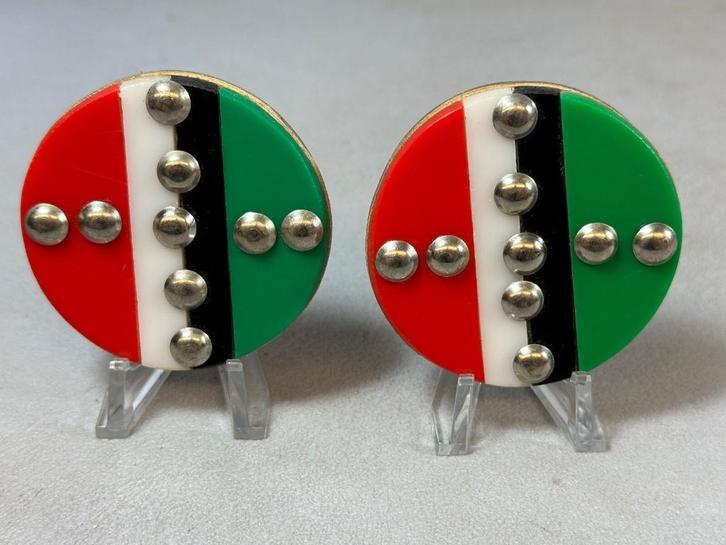 240656 Paar Afrikaanse Zulu oor pluggen uit Zuid Afrika, Antiek en Kunst, Kunst | Niet-Westerse kunst, Ophalen of Verzenden