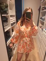H&M Jurk met bloemenprint, H&M, Oranje, Ophalen of Verzenden, Zo goed als nieuw