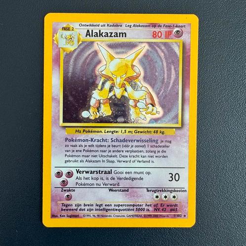 Pokemon Alakazam Holo Base Set 1/102 NL, Hobby en Vrije tijd, Verzamelkaartspellen | Pokémon, Zo goed als nieuw, Losse kaart, Ophalen of Verzenden