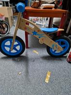 Houten loopfiets met blauwe accenten, Ophalen of Verzenden, Gebruikt, Loopfiets