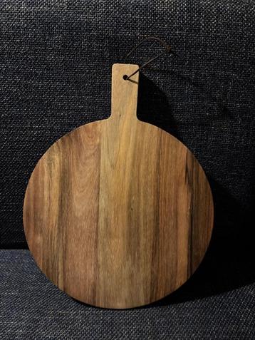 Houten serveerplank borrelplank rond 30 cm met handgreep beschikbaar voor biedingen
