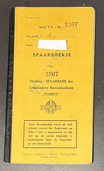 Spaarboekje verlopen Coöperatieve Boerenleenbank 1959 beschikbaar voor biedingen
