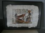 Handgeschilderde Egyptische papyrus Isis en Maat, Ophalen of Verzenden