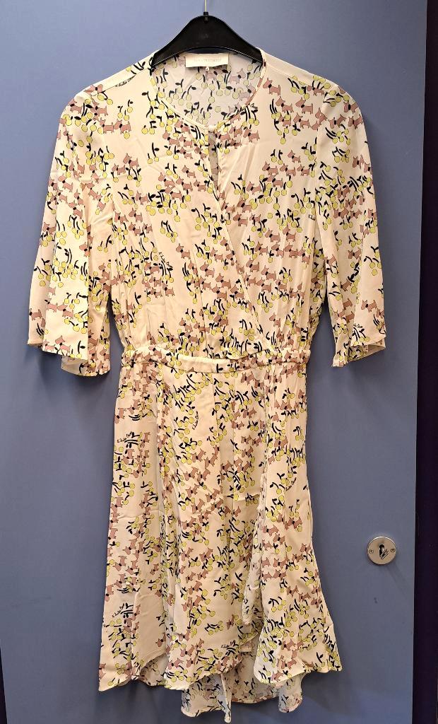 L'autre Chose creme jurkje met hondjes + gele bollen S 47487, Kleding | Dames, Jurken, Zo goed als nieuw, Maat 36 (S), Geel, Boven de knie