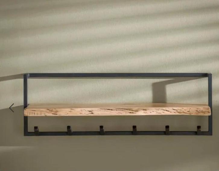 Kapstok van acaciahout, Huis en Inrichting, Woonaccessoires | Kapstokken, Nieuw, Wandkapstok, Minder dan 100 cm, Hout, Ophalen of Verzenden