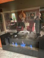 TV Meubel met Bio-Methanol Haard - Zwarte Glasplaat, Huis en Inrichting, Ophalen, Gebruikt, Modern