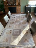 aangeboden: eettafel met 6 stoelen, Huis en Inrichting, Tafels | Eettafels, Ophalen, Gebruikt, 200 cm of meer, 50 tot 100 cm