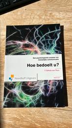 F. Schulz von Thun - Hoe bedoelt u?, F. Schulz von Thun; F. Schultz von Thun, Ophalen of Verzenden, Zo goed als nieuw, Nederlands