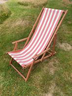 Toffe vintage retro strandstoel hardhout, Ophalen, Zo goed als nieuw, Hout