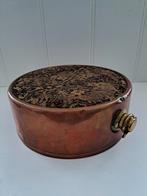 Antieke Koperen Kruik / Voetenstoof met Stof, Ophalen of Verzenden, Gebruikt
