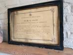 Antiek frans diploma in lijst, Antiek en Kunst, Curiosa en Brocante, Ophalen of Verzenden
