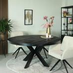 Zwarte Ronde  eettafel van mango hout., 100 tot 150 cm, Rond, Nieuw, Ophalen of Verzenden