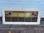 Oud glas in lood raampje in kozijn, Ophalen, Zo goed als nieuw, Minder dan 80 cm, Glas in lood