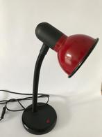 Vintage bureaulamp rood metaal, Minder dan 50 cm, Gebruikt, Ophalen of Verzenden, Metaal